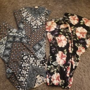 2 pair size medium boho flare pants